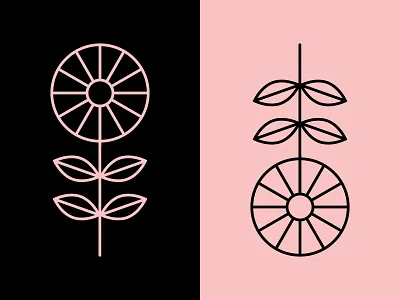 Flower Mark flower flower design flower icon flower illustration flower mark flower power flower vector flowers line drawing linework minimal flower modern flower simple flower two color design vintage flower