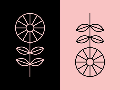 Flower Mark flower flower design flower icon flower illustration flower mark flower power flower vector flowers line drawing linework minimal flower modern flower simple flower two color design vintage flower