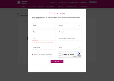 AVendreALouer - Form design form sketch ui