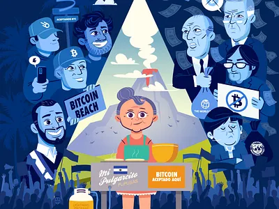 Bitcoin Magazine - Original Cover art direction bitcoin bitcoin magazine cartoon character design design drawing illustration magazine cover nayib bukele political magazine salvatier tanoshiboy vector