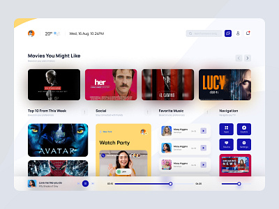 TV App Interface Design Concept admin admin panel admin theme admin ui dahsboard dashboad dashboard dashbroad flat graph interface sidebar tv tv app ui uiux user user dashboard