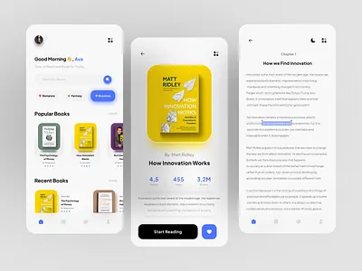 E-Book Reader App 📚 2021 book book app branding design e book graphic design illustration logo mobile mobile app mobile app design mobile design mobile ui moblieapp odama plainthing ui uiux ux