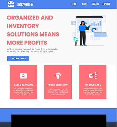 Innoventory Landing Page Sneak Preview design figma inventory nextjs ui ux