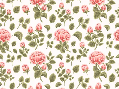 Orange Peony Flower Seamless Pattern aesthetic beauty botanical botany feminine floral flower flower illustration flowers foliage garden illustration nature pattern peony romantic rose seamless pattern spring summer