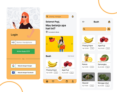 Green Grocer App: Pasar Ibu app design icon illustration logo typography ui ux