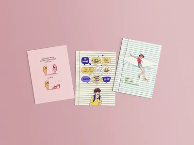 Do not Sell Yourself Short book hand drawn illustration interview postcards retro school sketchy teen website illustration