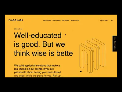 Ivado Labs website (Career) after effects animation colorfull design illustration landing page minimal motion prototype typography ui ux web web design