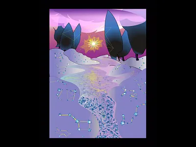 Cradle of the stars 2021 adobe illustrator background christmas graphic design illustration new year snow stars vector winter