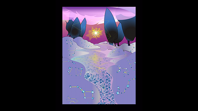 Cradle of the stars 2021 adobe illustrator background christmas graphic design illustration new year snow stars vector winter