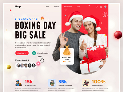 Christmas Sales Shop Landing Page celebration christmas christmas offer christmas sale cpdesign creativepeoples design discount holiday landing page merry christmas new year offer promotion sale trending ui web winter sale xmas