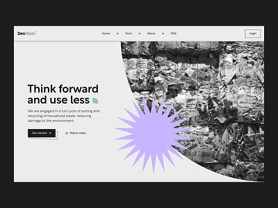 ZeroWaste - Web Design for Recycling Company animation fusion modern design motion motionanimation recycling ui ui design waste web design web ui zero waste