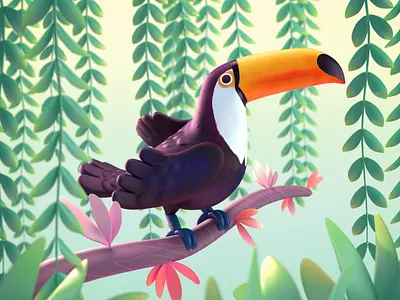 Toucan 3d 3d character 3d model character illustration