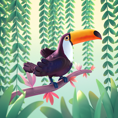 Toucan 3d 3d character 3d model character illustration