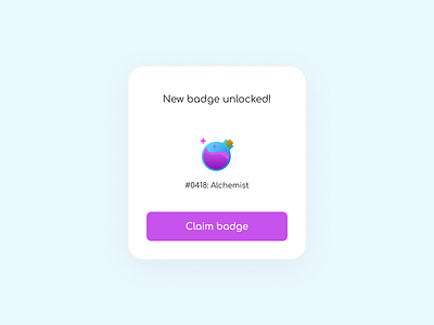 Badge | Daily UI #084 084 achievement alchemy badge claim daily ui daily ui 084 dailyui dailyui 084 dailyui084 design figma game gamification interface magic potion ui unlocked ux