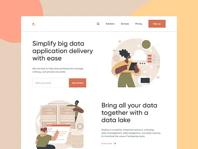 Big Data Web Landing Page adobexd bigdata creativecloud dribbbleshot illustration landingpage uidesign uiux uiuxdesign webdesign