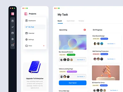 Project Management Web App - Detailed Shot desktop kanban project management task management web app website