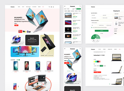 Online shopping website 2d app branding design online shopping ui web design