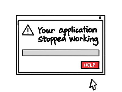 Application Stopped Working Animation animation anime app crash error fail freeze frozen funny illustration manga not responding panic program scream screen sketch stopped window working