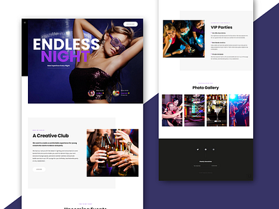 NIGHT CLUB LANDING PAGE club website elementor landing page website design wordpress website