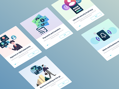 Business Banking Introduction Screens branding creative design graphic design illustration logo ui ux vector