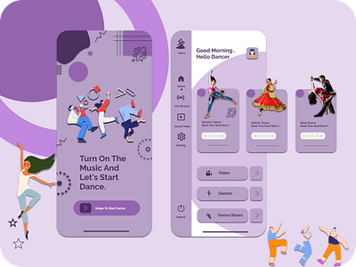 Dance App 3d app branding class dance dancer design illustration livestream ui ux video