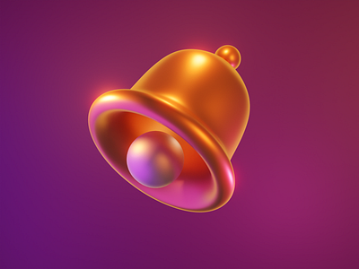 Notification Bell 3d bell blender bloom clean cycle design icon notif notification ring bell