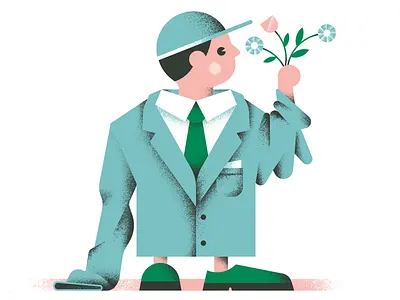 Do kids fall in love? child daniele simonelli dsgn editorial illustration flowers illustration love texture vector