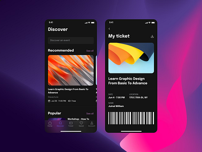 Event Booking Mobile Kit app design figma ios kit minimal mobile ui uidesign ux