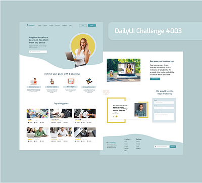 Landing Page for E-leaning Website dailyui design e learning elearning landing landing page ui user experience user interface ux web design webdesign