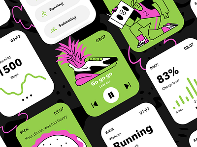 Fitness App WatchOS activity app apple watch apple watch design fitness fitness app gym illustration illustration app illustration design running smart watch sport ui ui illustration ui ux ux watch watchos workout