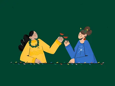 Cheers🥂 character characterdesign clean contemporary designart digital illustration digital2d dribbblers festive flat illustration flatdesign graphic style illustration minimal modern new year visual graphics webdesignart webillustration