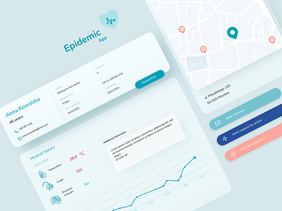 EpidemicApp covid covid19 design epidemic hackathon health healthcare location map medical history pandemic ui virus web