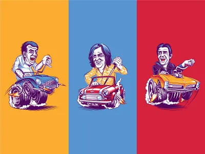 Top Gear Character Posters adobe illustrator car design ed roth hot rod illustration poster primary ratfink screen print top gear vector