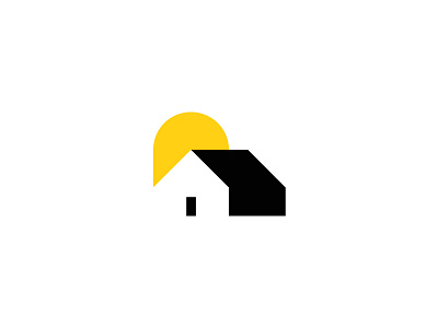 Casa En Sol agency black branding casa circle holidays home house logo logo design minimal negative space oval real estate sol sun yellow