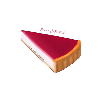 Panna Cotta Tart bakery bakery shop cake drawing design dessin digital art food illustration pastry illustration patisserie