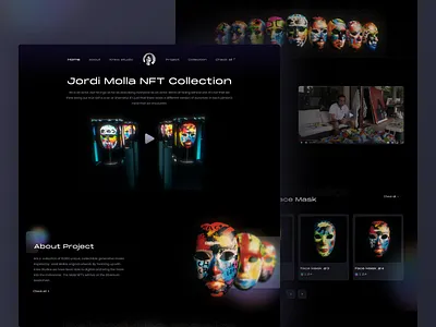 NFT Collection- Landing page art mask bitcoin crypto landing cryptocurrency dark landing ethereum homepage landingpage mask landing page minimal design minimal landing page nft nft collection nft landing nft landing page nft web solana ui ui design web design
