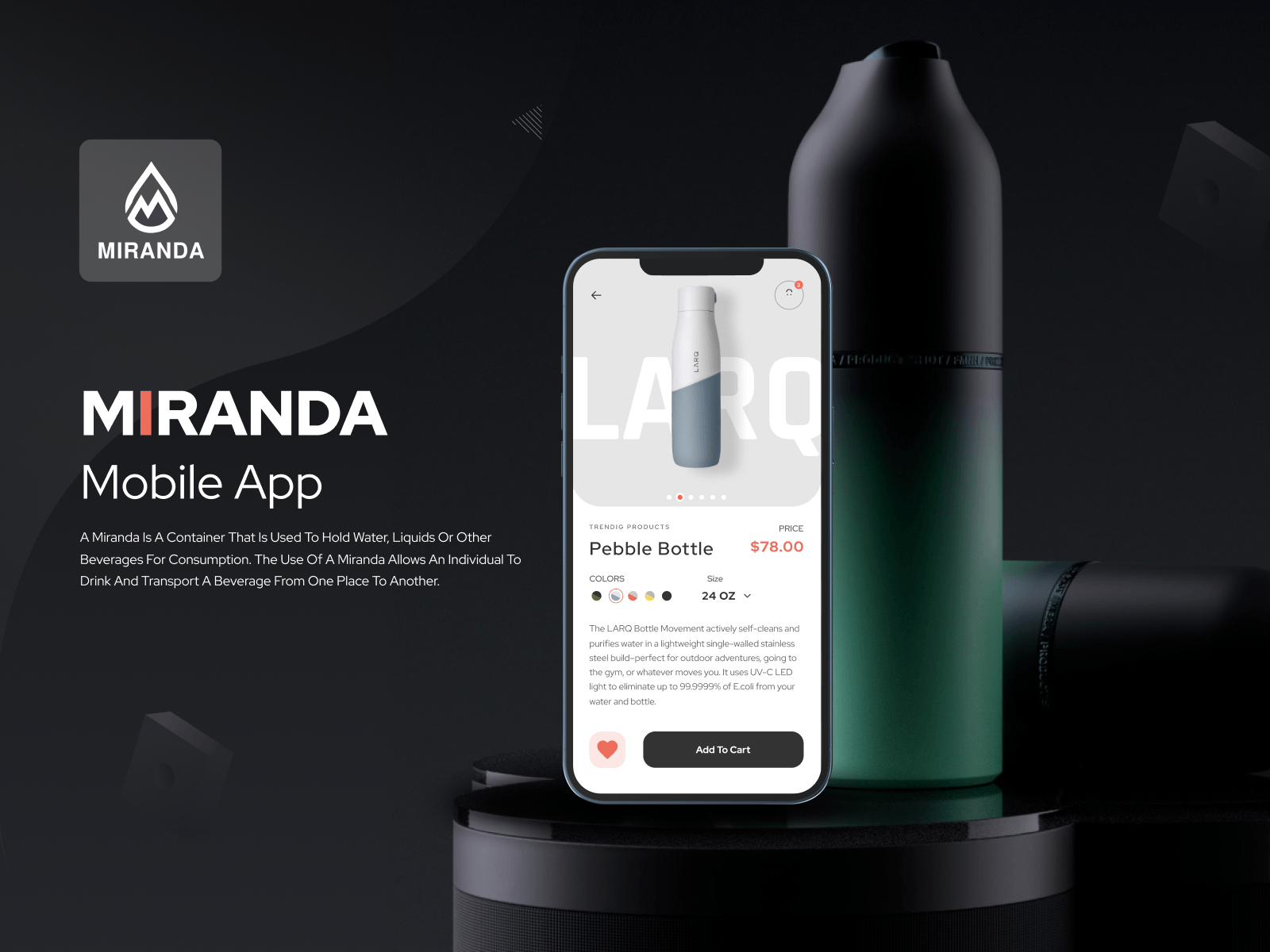 Miranda Mobile App app design blacktheme blackui bottleapp ecommerceapp graphic design liquor mobile app development onlineshop trending ui ui design uidesign uiux ux waterbottle webdesign woocommerce