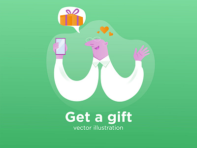 Get a gift app artwork cartoon character design design art diverse drowning green illustration illustration set illustrator minimal illustration modern illustration ui ui illustration vector art web illustration