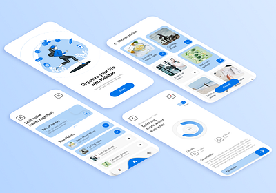 Habit-Building App UI Design Concept appdesign applicationdesign appui appuidesign design freelancer habit builder habit builder app habit builder app ui habit building app habit building app ui mobileapp ui uidesign uiux uxdesign webdesign