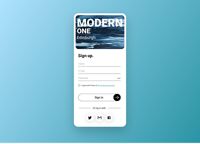 Daily UI : 001 - Sign up dailyui product design ui ux