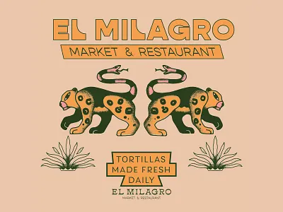 El Milagro branding design food branding food logo graphic design illustration logo mexican food mexican restaurant small business textured logo typography