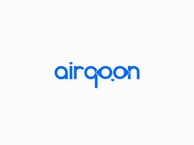 Airqoon Logo air quality airqoon art direction blue branding clean logo logo design map onur kurt ui