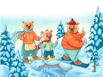 Winter walk book illustration character development childrens illustration design graphic design illustration photoshop picture book procreate