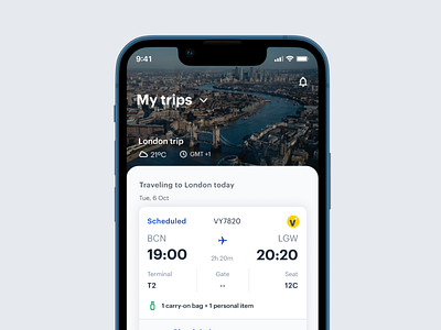 Travel contextual cards app interface travel ui ux