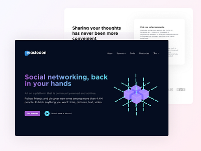 Random work. Landing page - flowing scroll idea banner gradient landing page social media