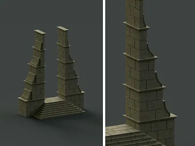 Waygate 3d diorama isometric lowpoly magicavoxel the wheel of time voxel voxels