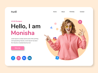 Portfolio Hero charact flat freelance portfolio hero landing page minimal personal portfolio skillshow theme uiux design web wordpress yousuf
