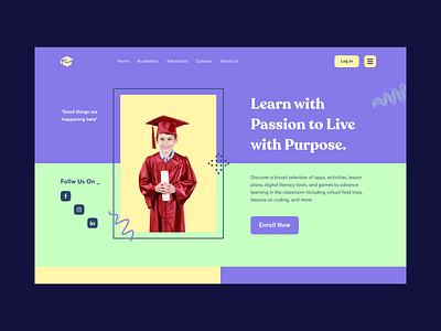 Education Website-Hero header 2021 trend academic academy campus clean college corporate design education home page landing page learning modern sakib school student teacher ui web website