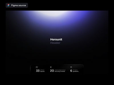 Figma Headers | Hero sections | Herounits | Templates blur cards custom customizable editable fig figma gradient head header hero interface landing layout mockup section shape template unit vector