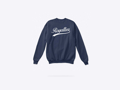 Royalties Classic Crewneck Design 3d animation branding clothing graphic design logo motion graphics tshirt ui